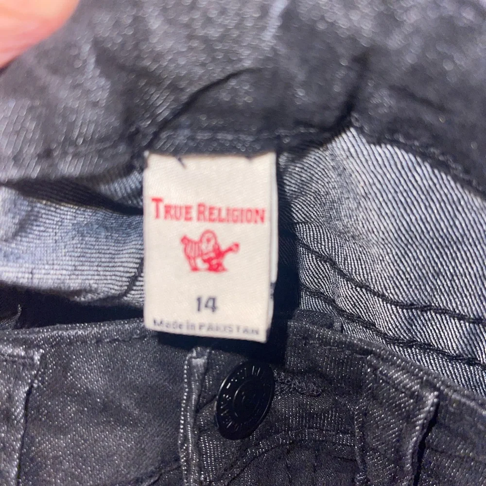 True Religion Geno Relaxed Slim Girls Black Jeans Sz‎ 14
